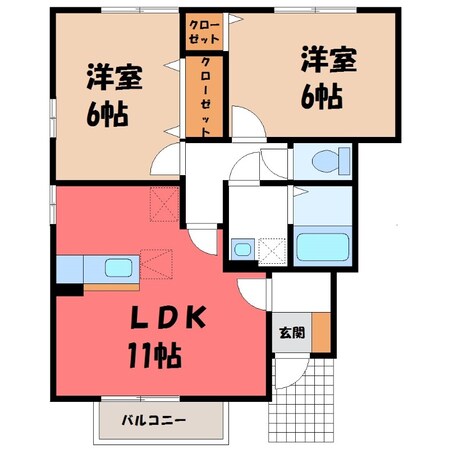 プロムナードさくら Dの物件間取画像